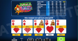 5-korts draw poker på Lucky Days