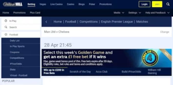 William Hill Betting App: Football range of markets