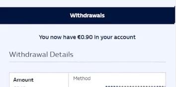 Withdrawal confirmation