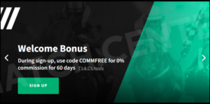 The promotional betting exchange commission rates are 0% for 60 days