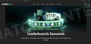 Promoção com leaderboards no site da Bet365