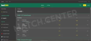 CS:GO section at Bet365